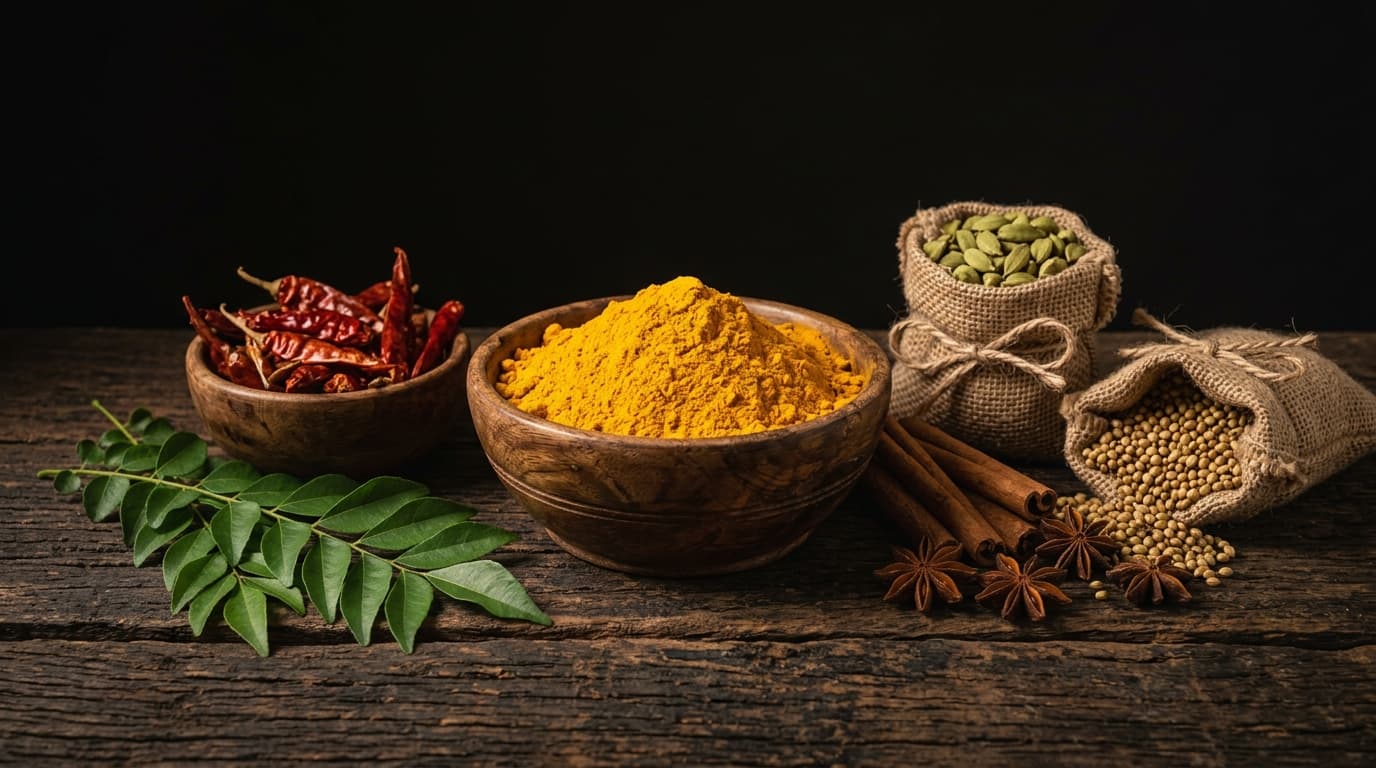 Premium whole spices used in Modern Taste products